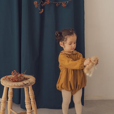 Charlie rompers / Mustard dot