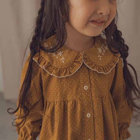Marie dress / Mustard dot