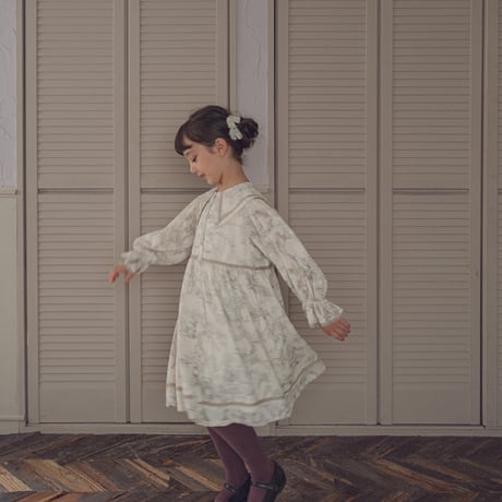 Luddy dress / toile de jouy - ivory