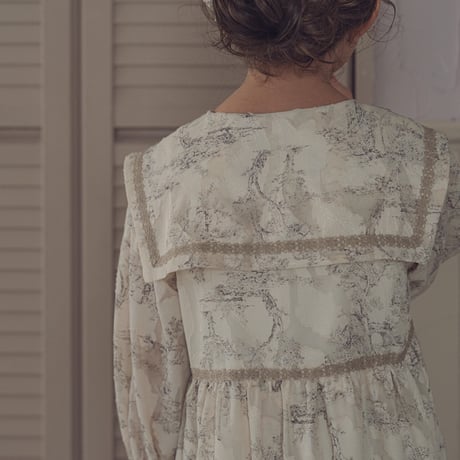Luddy dress / toile de jouy - ivory