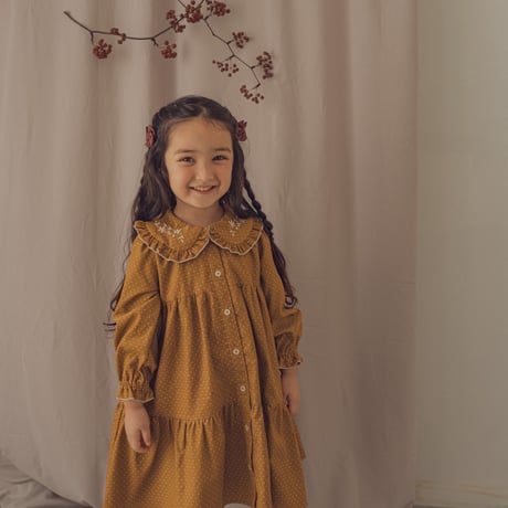 Marie dress / Mustard dot