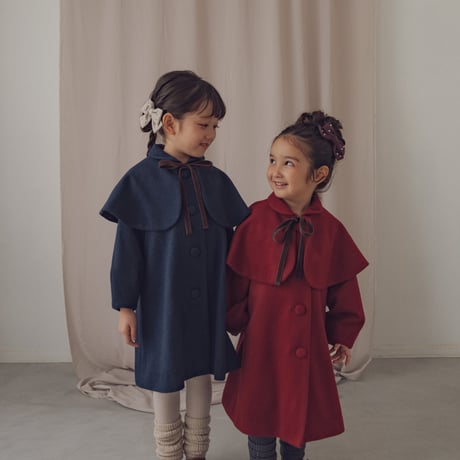 Doll cape coat / Bordeaux