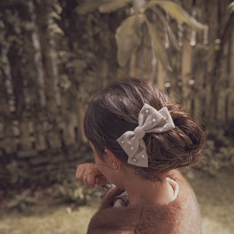 Hair ribbon pin-pearl / Antique beige