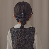 Hair ribbon pin-pearl / Black
