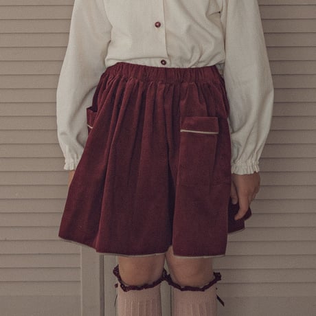 Piping gather skirt / Classical red
