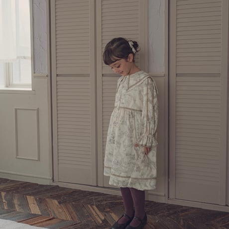 Luddy dress / toile de jouy - ivory