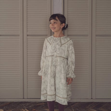 Luddy dress / toile de jouy - ivory