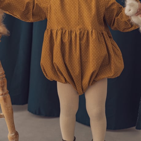 Charlie rompers / Mustard dot
