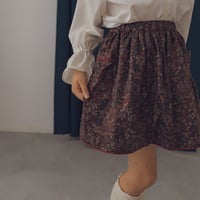 Piping gather skirt / Merry flower-brown