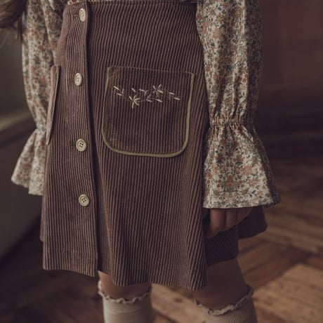 Classical button skirt / Rose fig