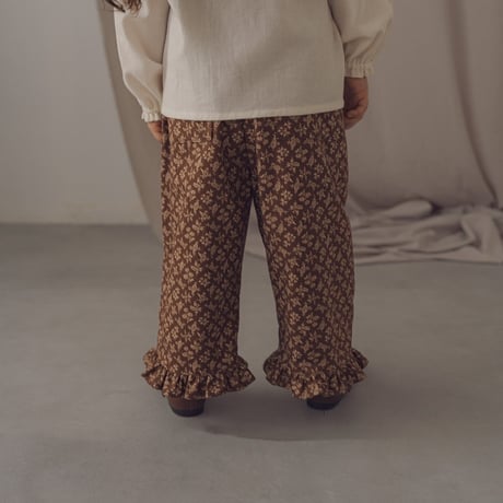 Frill sabrina pants / Chestnut paisley