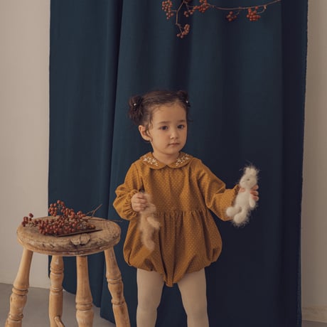 Charlie rompers / Mustard dot