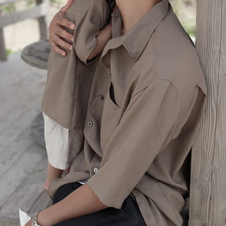 Mens Summer shirt / Sand brown
