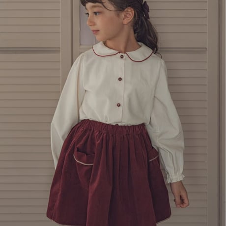 Piping gather skirt / Classical red