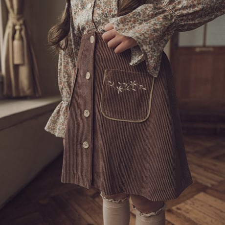 Classical button skirt / Rose fig