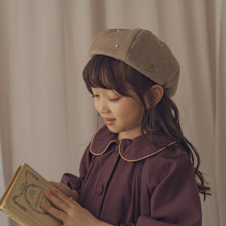Classic beret - Milk tea with Pearl