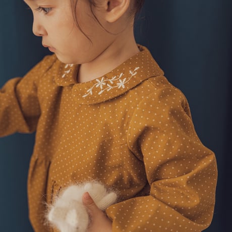 Charlie rompers / Mustard dot