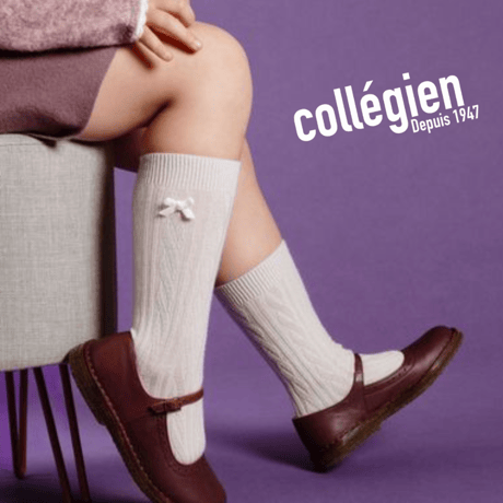 Collegien / Marie Alix - Cable-knit Wool Knee-high socks 5568