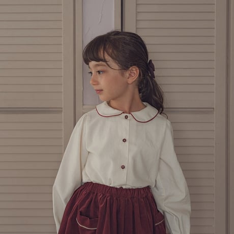 Piping gather skirt / Classical red