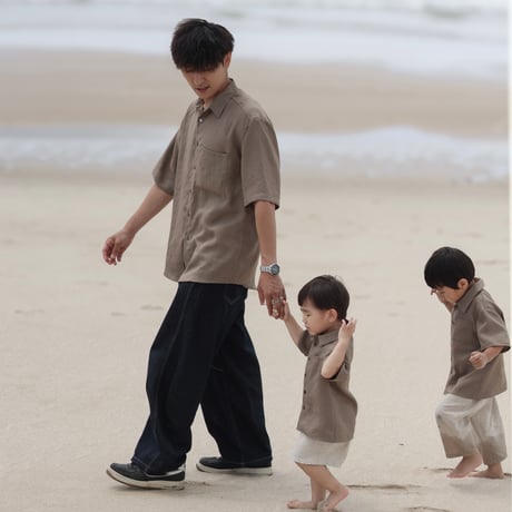 Mens Summer shirt / Sand brown