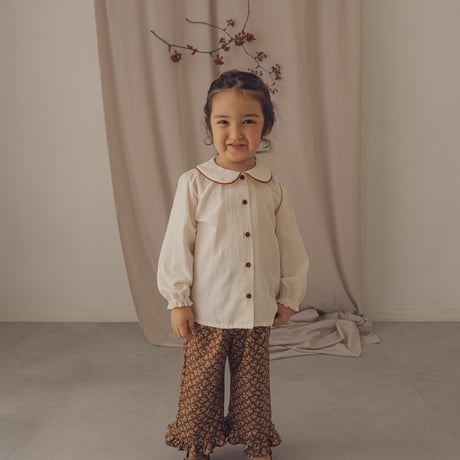Frill sabrina pants / Chestnut paisley