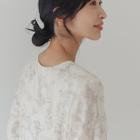 ladies Tuck dress / Toile de jouy - ivory