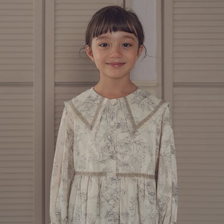 Luddy dress / toile de jouy - ivory
