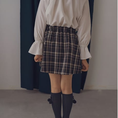 Classical button skirt / Midnight tartan