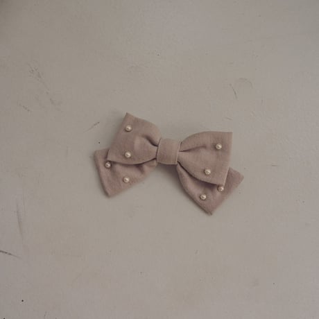 Hair ribbon pin-pearl / Antique beige