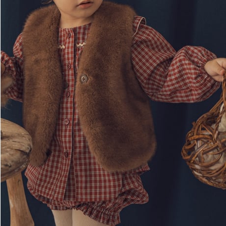 Baby fur vest / Chocolate