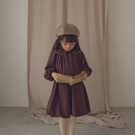 Classic beret - Milk tea with Pearl