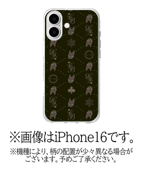 iPhoneソフトケース/CRYSTALBALL monogram/ブラック