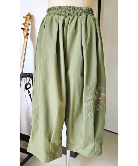 Hippie＆肉球 Embroidered Balloon Pants