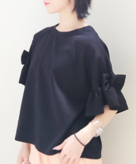 Wink Hippie Ribbon-Frill Sleeve Tops