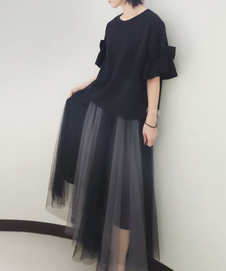 Wink Hippie Ribbon-Frill Sleeve Tops