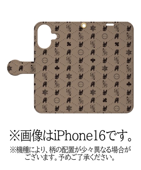 手帳型iPhoneケース/CRYSTALBALL monogram/ベージュ