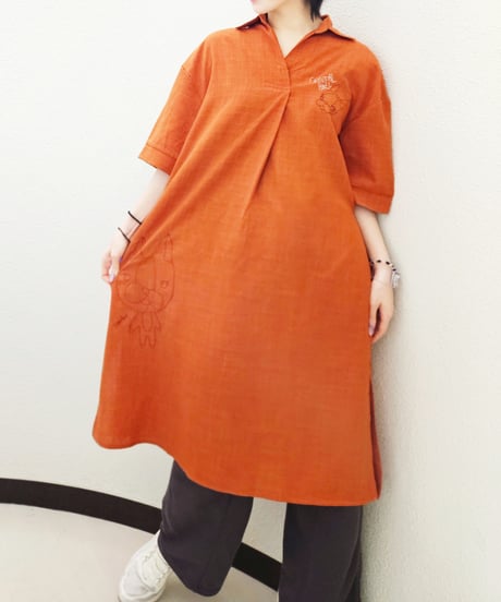 Embroidered Shirt One-piece