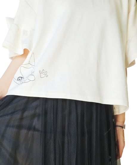 Wink Hippie Ribbon-Frill Sleeve Tops