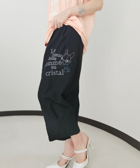 Hippie＆肉球 Embroidered Balloon Pants