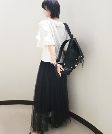 Wink Hippie Ribbon-Frill Sleeve Tops
