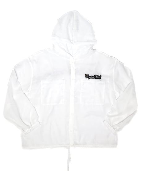 【限定再入荷】シアーストライプフーディーブラウス