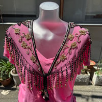beads embroidery sheer mulch scarf