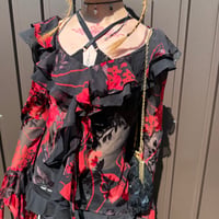 sheer frill design tops