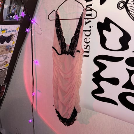 baby pink slip mini dress
