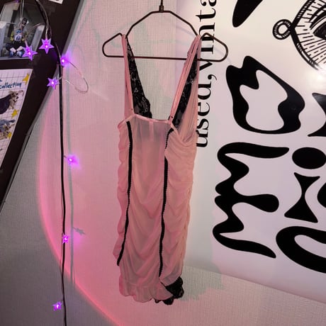 baby pink slip mini dress