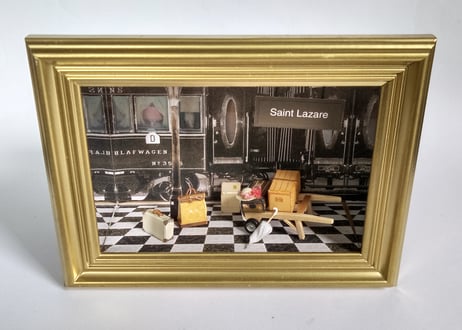 ガレット製作　Mini du L'Oro　シリーズ　ペーパー　ミニチュア　トロリー　サン・ラザール駅、オリエント急行と、灯り付