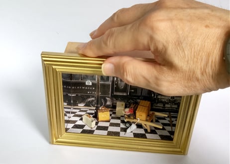ガレット製作　Mini du L'Oro　シリーズ　ペーパー　ミニチュア　トロリー　サン・ラザール駅、オリエント急行と、灯り付