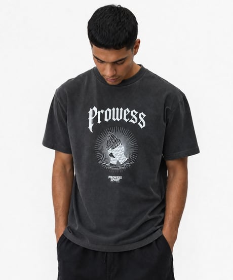 PS PRAYING HANDS T-shirt (Front print) FADED GRAY