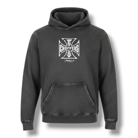 WCC WORN CROSS HOODY - VINTAGE BLACK