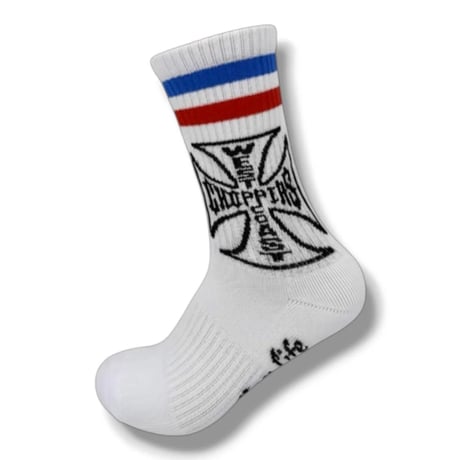 WCC CHOPPERS FOR LIFE - CREW SOCKS - RED/WHITE/BLUE